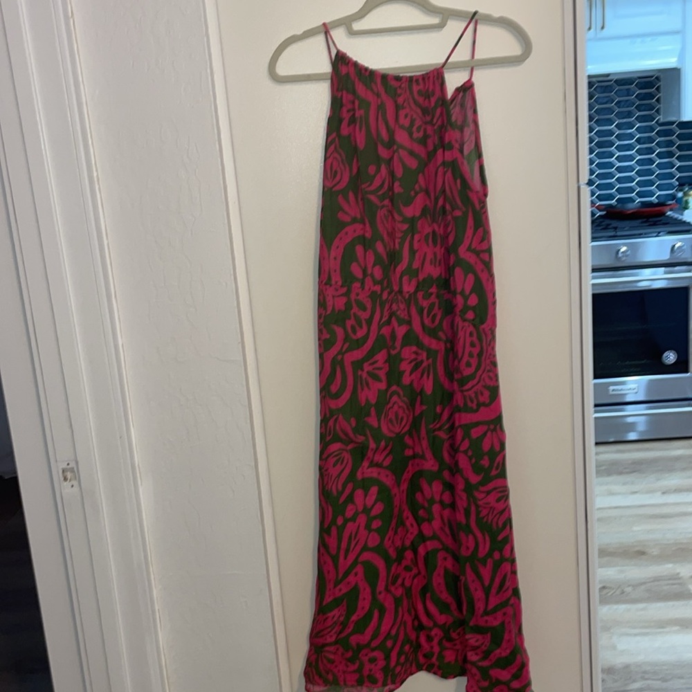 Velvet by Graham & Spencer Pink and Green Midi Dress - Picture 4 of 9